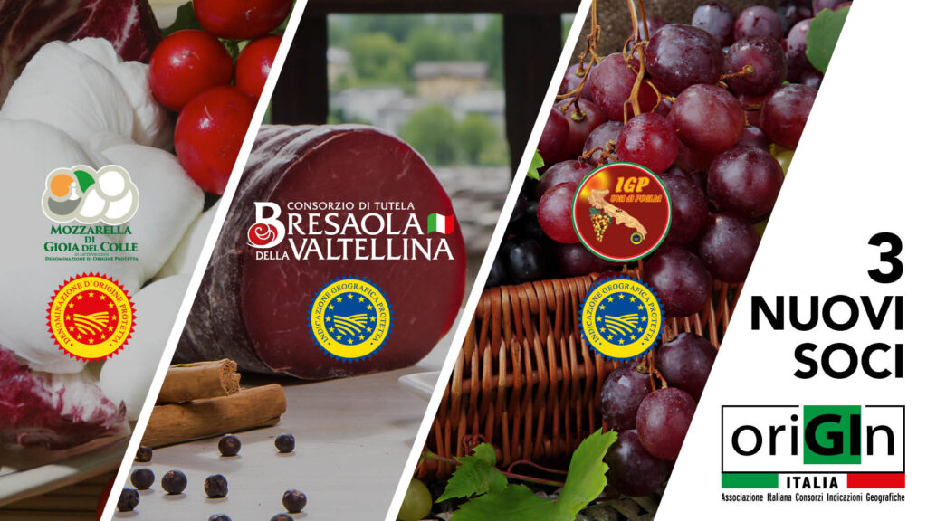 Origin Italia: aderiscono Consorzi di Bresaola della Valtellina IGP, Mozzarella di Gioia del Colle Dop e Uva di Puglia IGP
